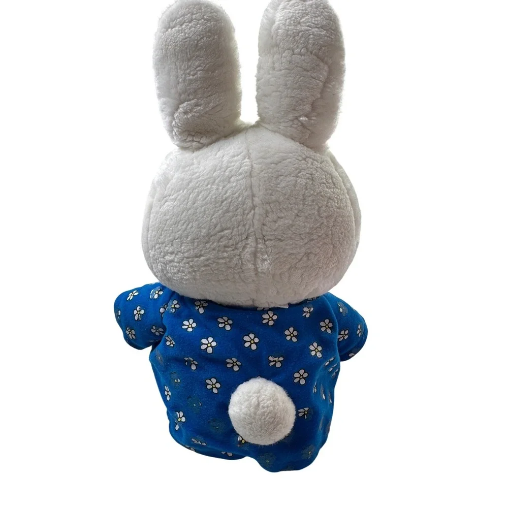 Miffy Bunny Plush Dick Bruna Blue Floral Dress Stuffed Animal 15 Inch
